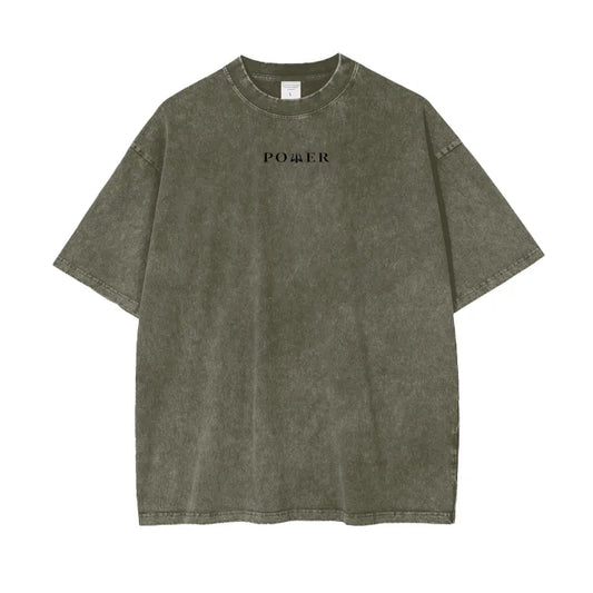 Acid Wash Oversize T-Shirt - Simple Collection (Gray Green)