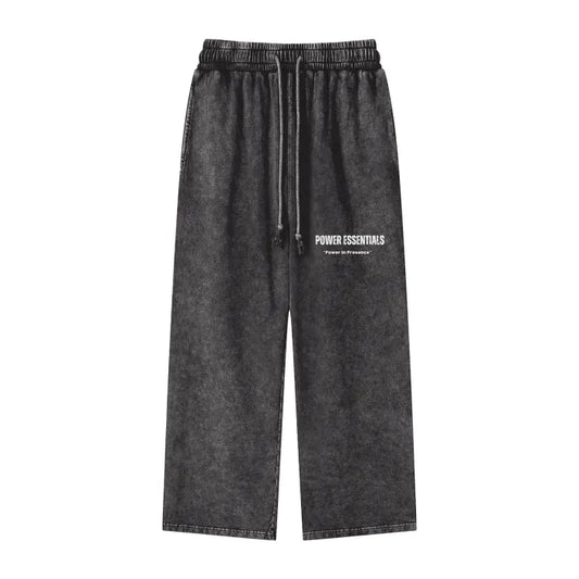 Acid Wash Straight Leg Pants - Apocalyptic Collection (Black)