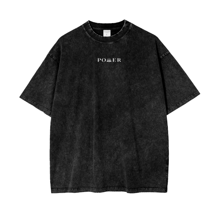 Acid Wash Oversize T-Shirt - Simple Collection (Black)