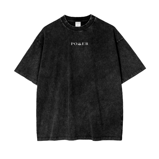 Acid Wash Oversize T-Shirt - Simple Collection (Black)