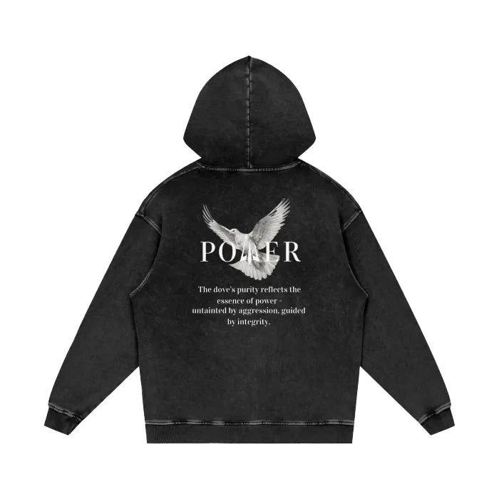 Acid Wash Oversize Hoodie - Dove Collection (Black Beauty)