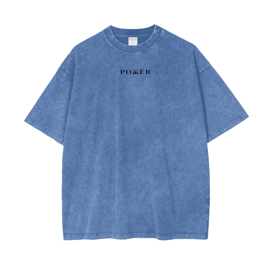 Acid Wash Oversize T-Shirt - Simple Collection (Light Blue)