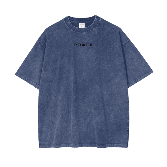 Acid Wash Oversize T-shirt - PWR Collection (Dark Blue)