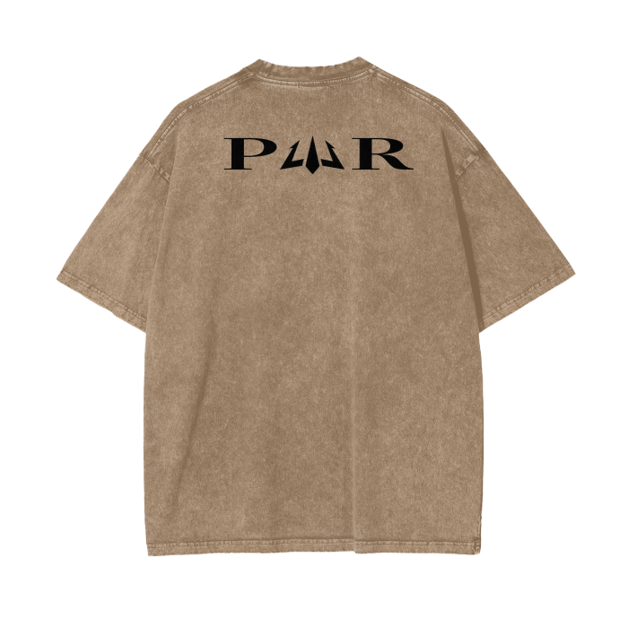 Acid Wash Oversized T-Shirt - PWR Collection (Light Brown)