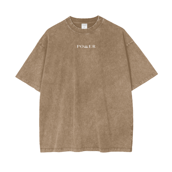 Acid Wash Oversize T-Shirt - Venom Collection (Light Brown)