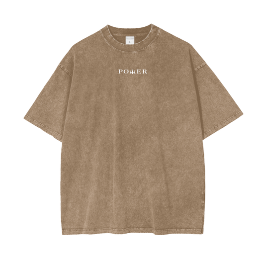 Acid Wash Oversize T-Shirt - Venom Collection (Light Brown)