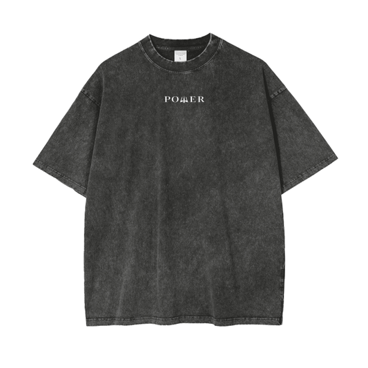 Acid Wash Oversized T-Shirt - Venom Collection (Pirate Gray)