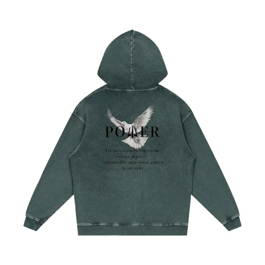 Acid Wash Oversize Hoodie - Dove Collection (Dark Green)