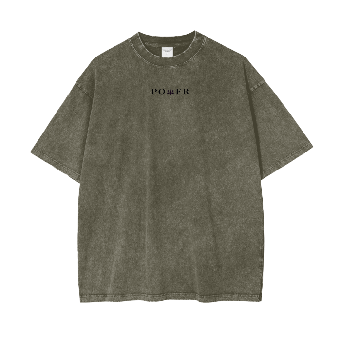 Acid Wash Oversize T-Shirt - PWR Collection (Gray Green)