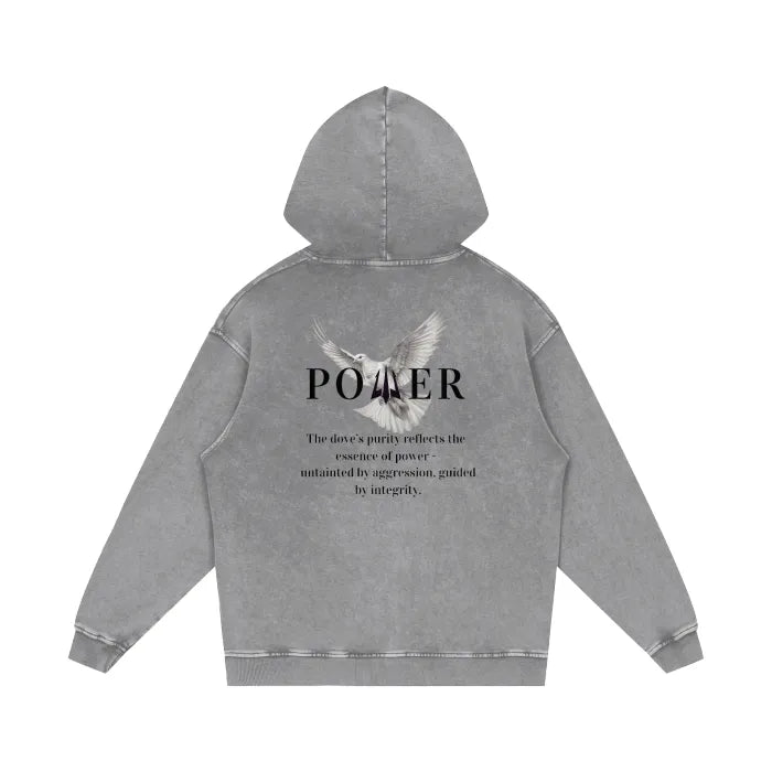 Acid Wash Oversize Hoodie - Dove Collection (Light Gray)