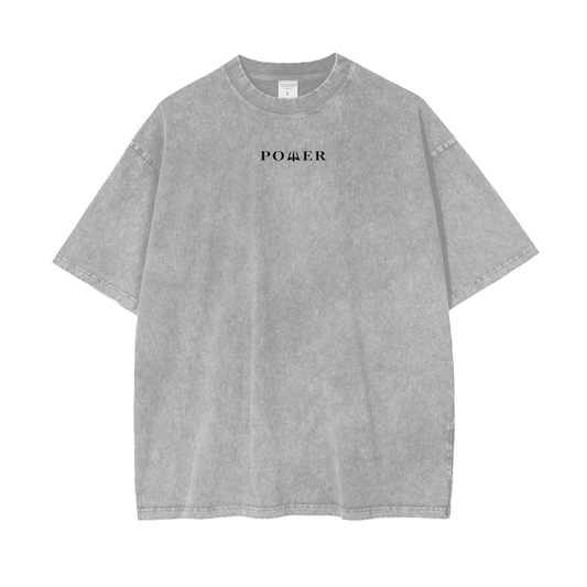 Acid Wash Oversize T-Shirt - Simple Collection (Light Gray)