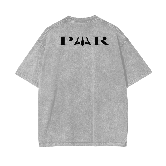 Acid Wash Oversize T-Shirt - PWR Collection (Light Gray)