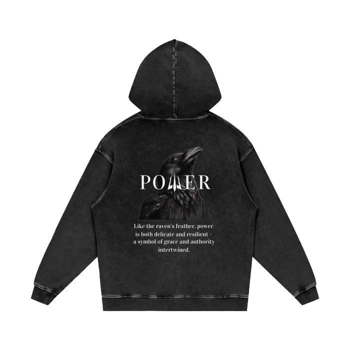 Acid Wash Oversize Hoodie - Raven Collection (Black Beauty)