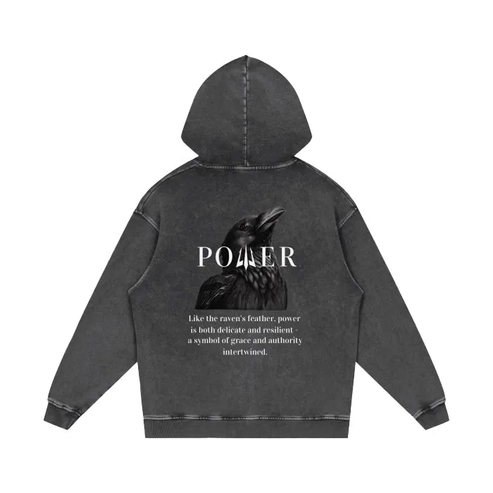 Acid Wash Oversize Hoodie - Raven Collection (Dark Gray)