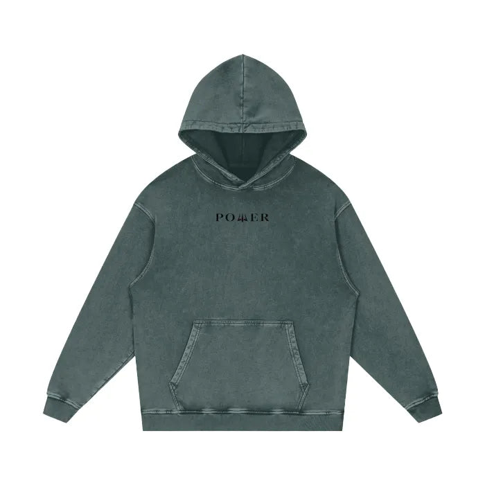 Acid Wash Oversize Hoodie - Raven Collection (Dark Green)