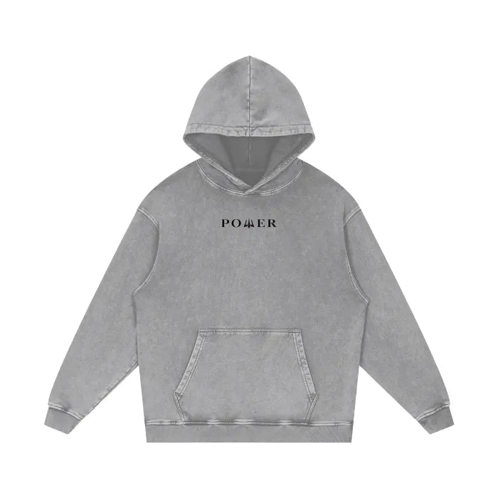 Acid Wash Oversize Hoodie - Raven Collection (Light Gray)